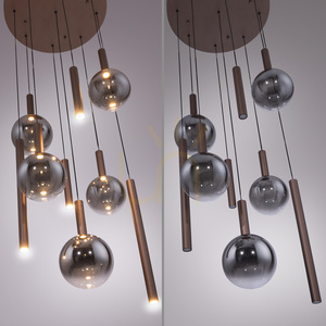 BOWL 2287-23 Hnědé závěsné svítidlo s 9 LED diodami small 5