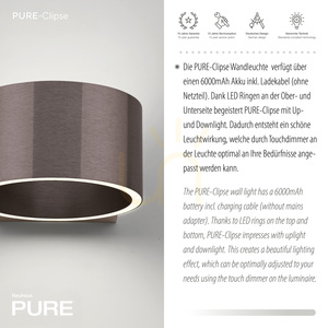 PURE CLIPSE 8561-34 Hnědé nástěnné svítidlo s 2 LED diodami small 8