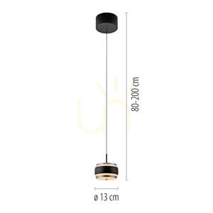 PURE FALLING RINGS 2503-18 Černé závěsné svítidlo s 1 LED diodou small 7
