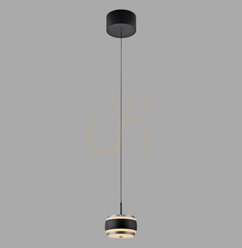 Kontrola PURE FALLING RINGS 2503-18 Černé závěsné svítidlo s 1 LED diodou