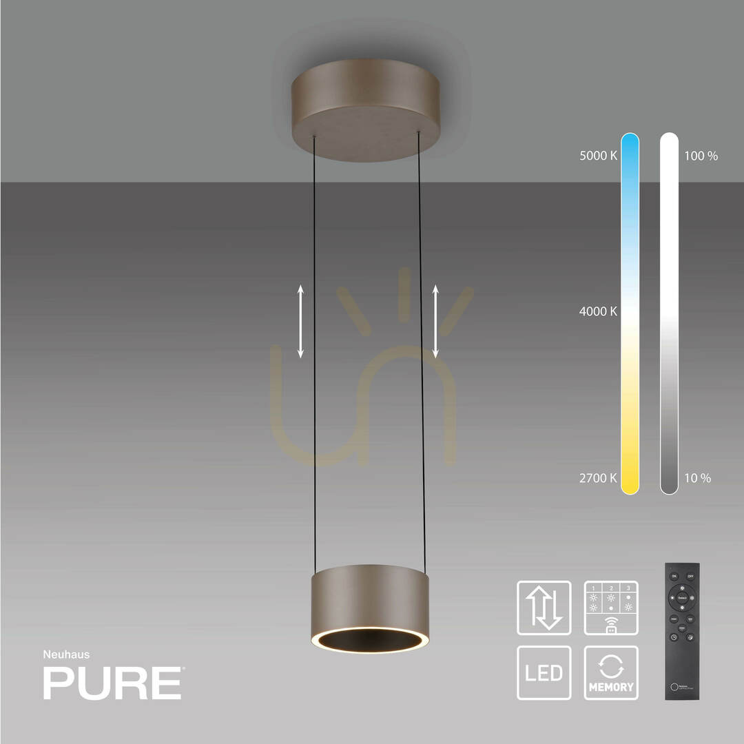 Pohled PURE CLIPSE 2471-97 Hnědé závěsné svítidlo se 2 LED diodami PURE CLIPSE 2471-97 Hnědé závěsné svítidlo se 2 LED diodami