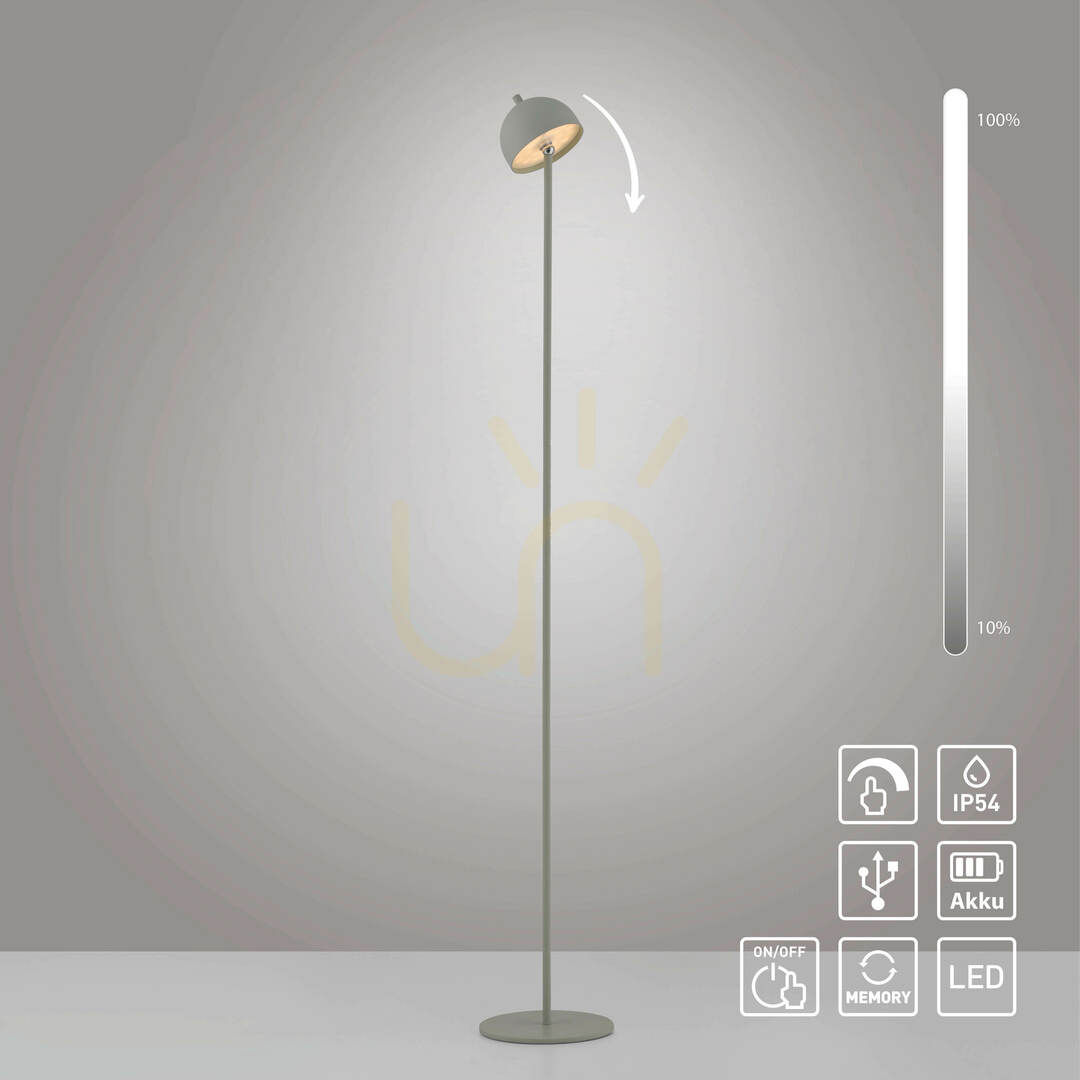 Pohled BELLIS 19245-43 Stojací lampa, šedá, 1xLED BELLIS 19245-43 Stojací lampa, šedá, 1xLED