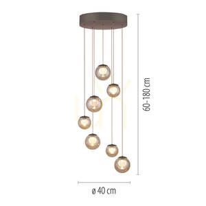 PURE POPUP 2587-97 Hnědé závěsné svítidlo se 7 LED diodami 1 PURE POPUP 2587-97 Hnědé závěsné svítidlo se 7 LED diodami small 1