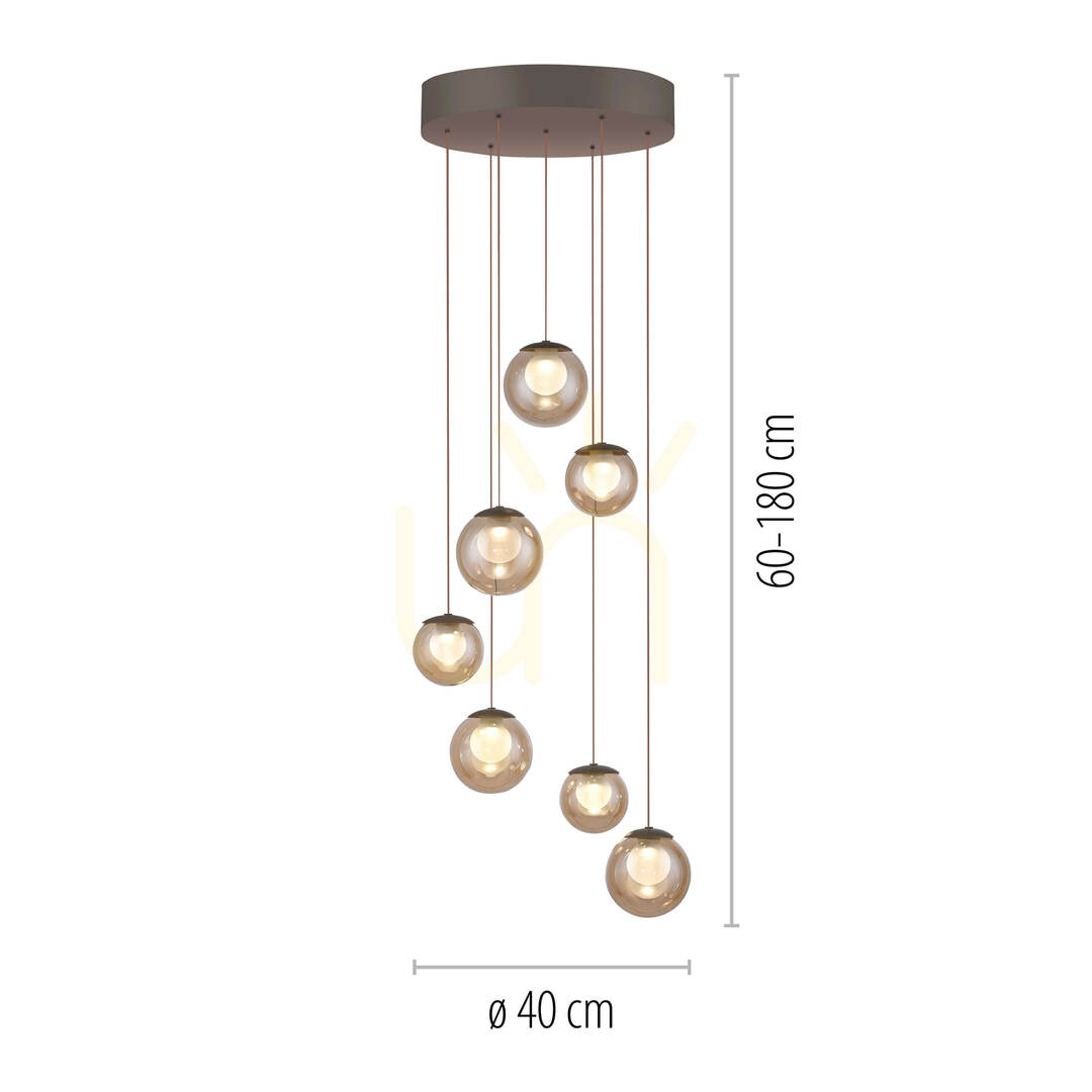 Pohled PURE POPUP 2587-97 Hnědé závěsné svítidlo se 7 LED diodami PURE POPUP 2587-97 Hnědé závěsné svítidlo se 7 LED diodami