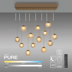 PURE POPUP 2590-97 Hnědé závěsné svítidlo s 13 LED diodami small 1