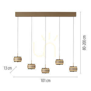 PURE FALLING RINGS 2504-97 Hnědé závěsné svítidlo s 5 LED diodami 7 PURE FALLING RINGS 2504-97 Hnědé závěsné svítidlo s 5 LED diodami small 7