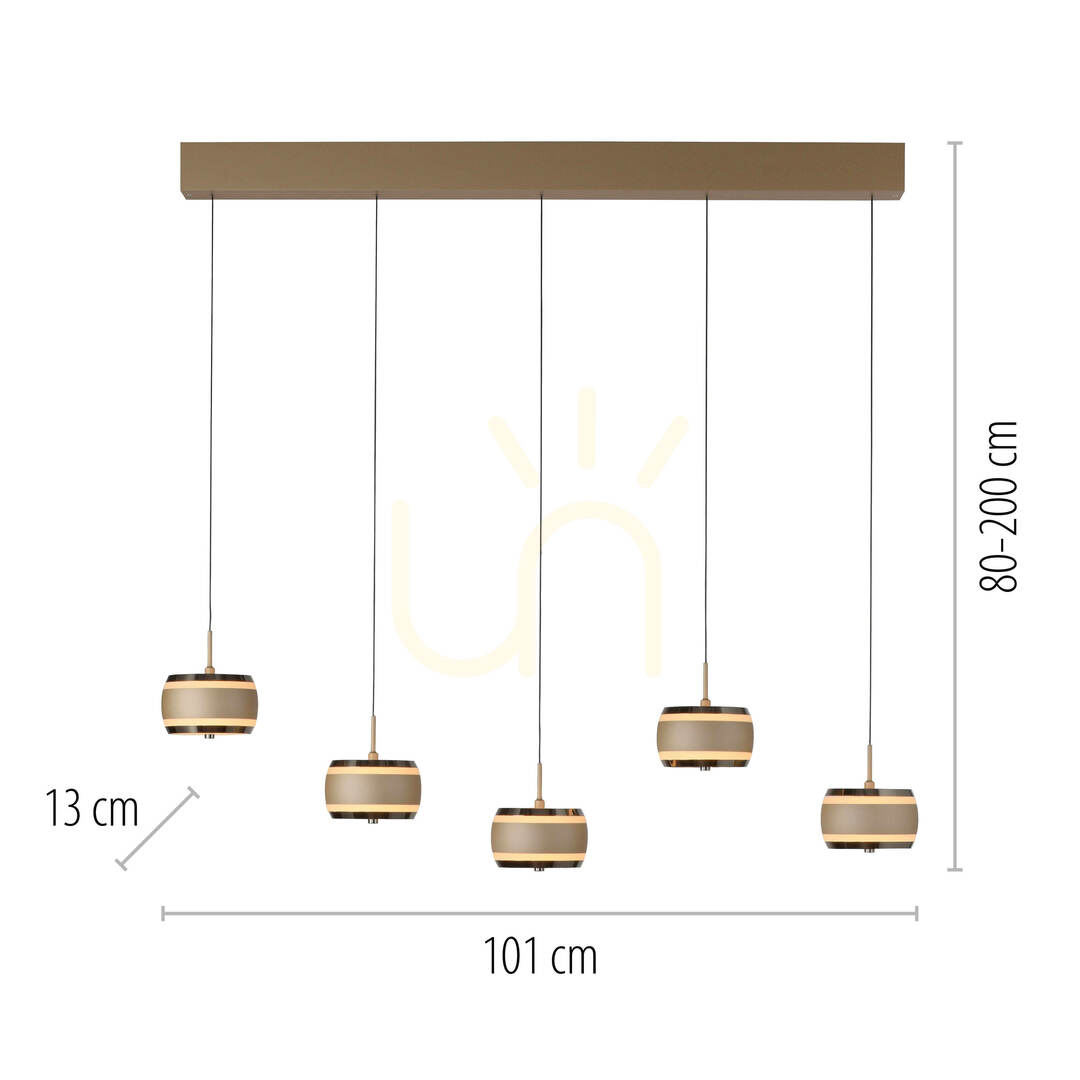 Náhled PURE FALLING RINGS 2504-97 Hnědé závěsné svítidlo s 5 LED diodami PURE FALLING RINGS 2504-97 Hnědé závěsné svítidlo s 5 LED diodami