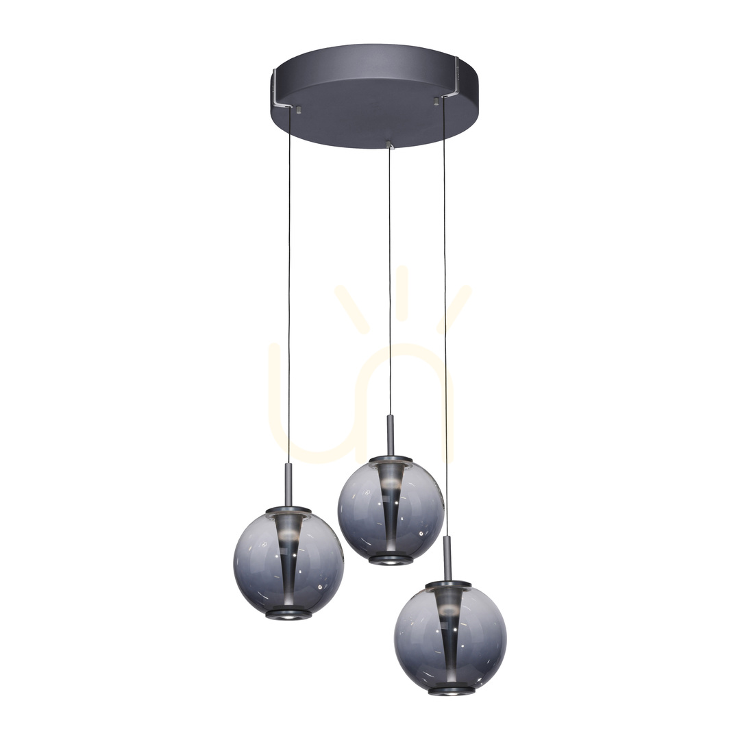 Náhled PURE E-Infinity 2222-15 Šedé závěsné svítidlo s 3 LED diodami PURE E-Infinity 2222-15 Šedé závěsné svítidlo s 3 LED diodami