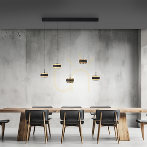 PURE FALLING RINGS 2504-18 Černé závěsné svítidlo s 5 LED diodami small 4