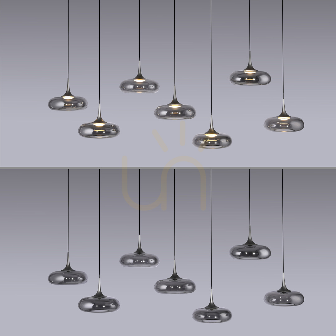Kontrola POSH 15695-15 Šedé závěsné svítidlo se 7 LED diodami POSH 15695-15 Šedé závěsné svítidlo se 7 LED diodami