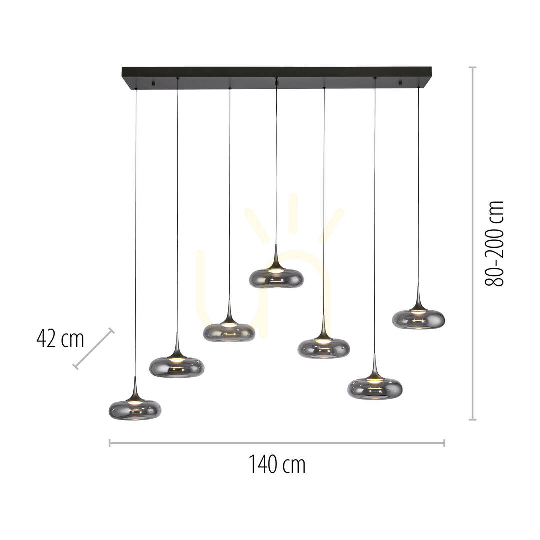 Zobrazit POSH 15695-15 Šedé závěsné svítidlo se 7 LED diodami POSH 15695-15 Šedé závěsné svítidlo se 7 LED diodami