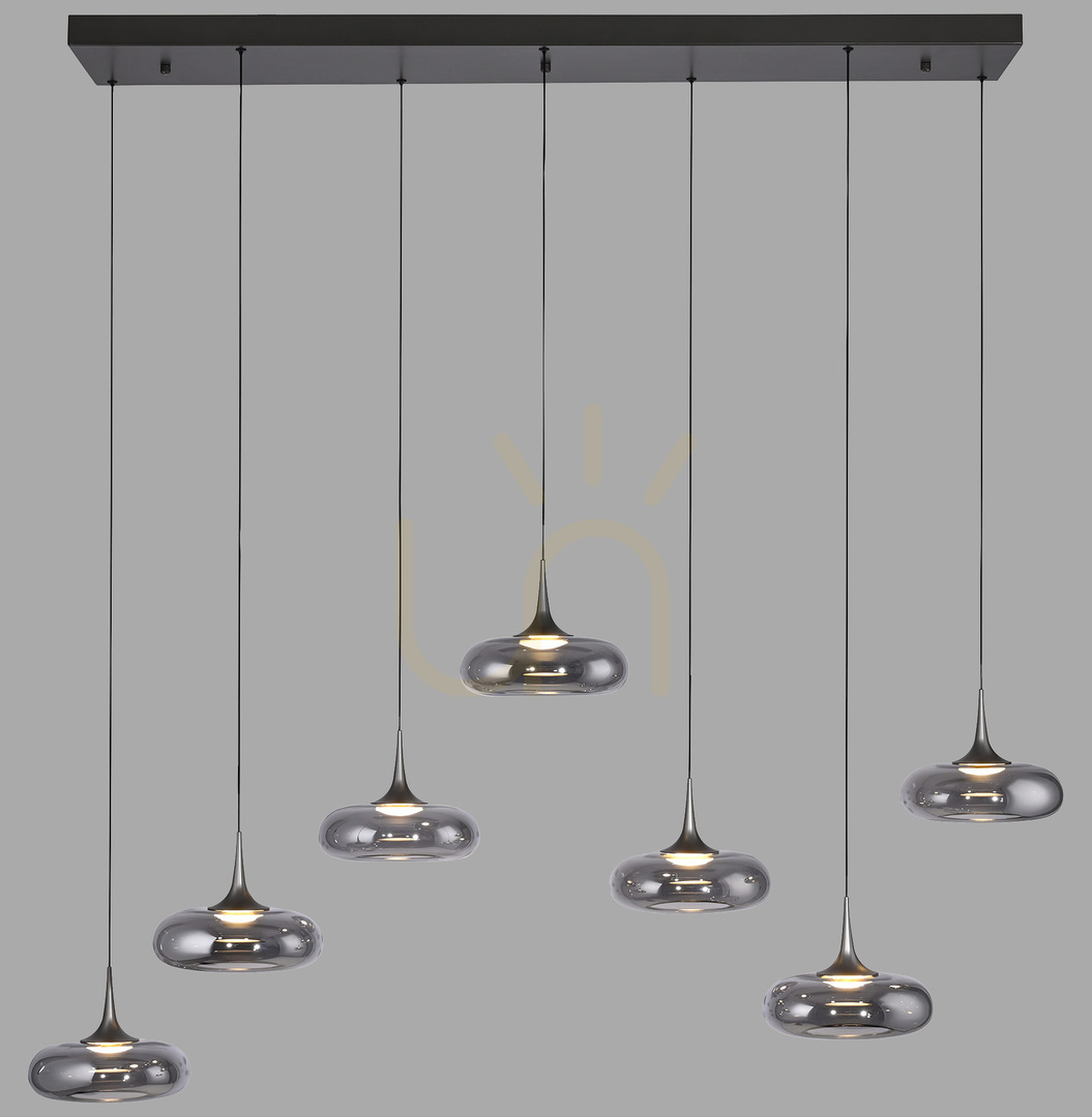 Kontrola POSH 15695-15 Šedé závěsné svítidlo se 7 LED diodami POSH 15695-15 Šedé závěsné svítidlo se 7 LED diodami