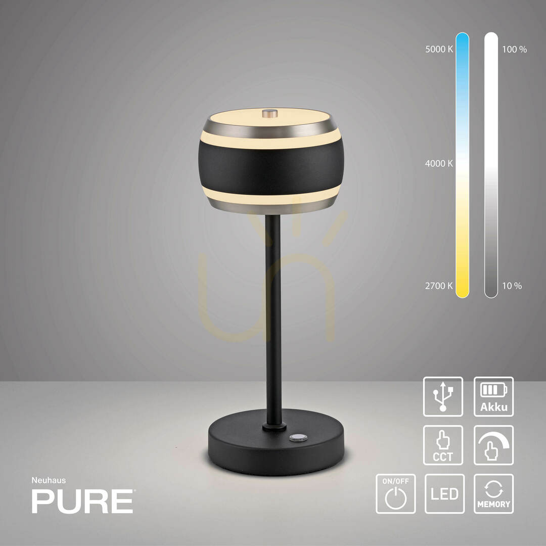 Pohled Stolní lampa PURE FALLING RINGS 4503-18, černá, 1xLED Stolní lampa PURE FALLING RINGS 4503-18, černá, 1xLED