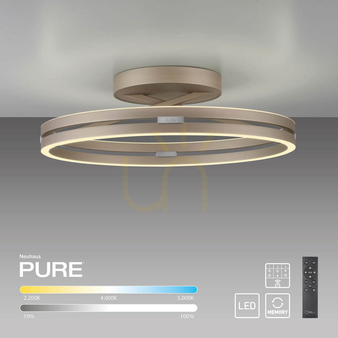 Pohled PURE LOOP 6552-97 Hnědé stropní svítidlo, 2xLED PURE LOOP 6552-97 Hnědé stropní svítidlo, 2xLED