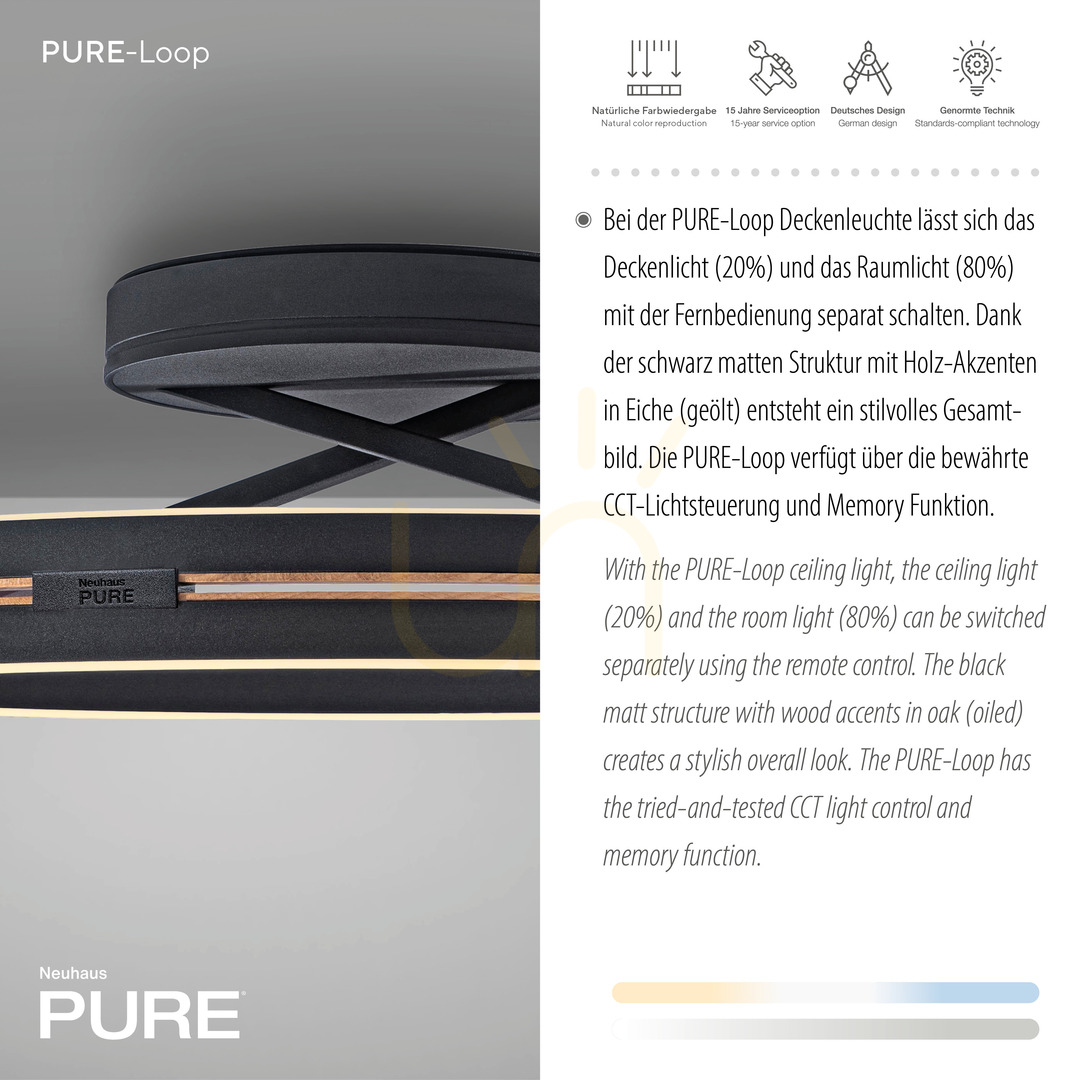 Náhled PURE LOOP 6552-18 Černé stropní svítidlo, 2xLED PURE LOOP 6552-18 Černé stropní svítidlo, 2xLED