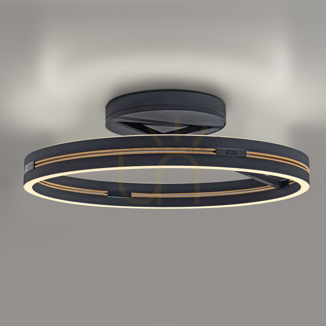 Kontrola PURE LOOP 6552-18 Černé stropní svítidlo, 2xLED PURE LOOP 6552-18 Černé stropní svítidlo, 2xLED
