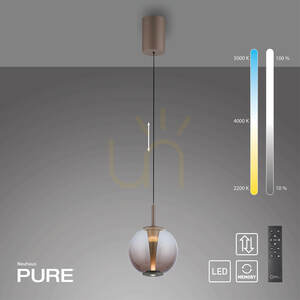 Závěsné svítidlo PURE INFINITY 2220-97, hnědé, 1xLED 1 Závěsné svítidlo PURE INFINITY 2220-97, hnědé, 1xLED small 1