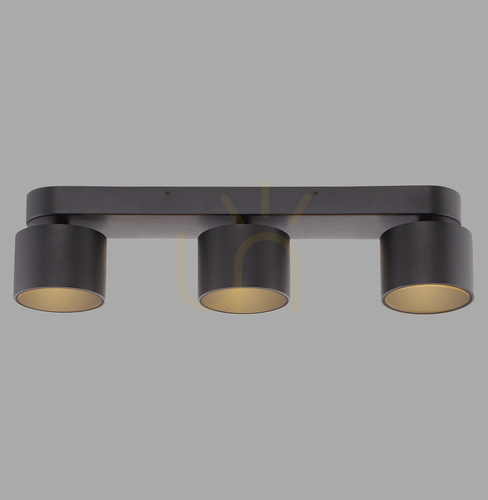 Kontrola PURE CUP 6227-18 Černé stropní svítidlo se 3 LED diodami