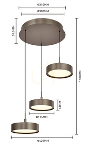 Kruhové trojité závěsné svítidlo VALENSOLE, hnědé 5062-321 Aviano small 7