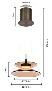 Závěsné svítidlo CREMA, hnědé / kávové stínidlo 6058-121 Aviano small 5