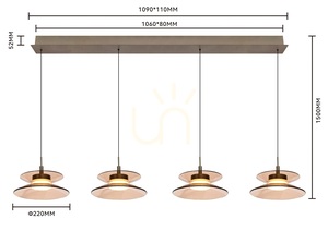 Závěsné svítidlo CREMA Straight se 4 žárovkami, hnědé / kávové stínidlo 7058-421 Aviano small 3