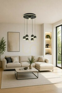 Závěsné svítidlo BIARRITZ se 7 žárovkami, černý chrom, 5047-805, Aviano small 0