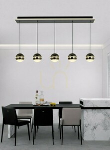 BIARRITZ – 5světlové rovné závěsné svítidlo, černý chrom 7047-605 Aviano small 3