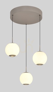 Kruhové třížárovkové závěsné svítidlo LUBERON s LED diodami, barva kašmír, 5051-313 Aviano small 1