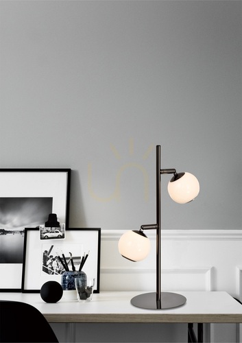 Kontrola LED stojací lampa LUBERON v černém chromovém provedení, 2 žárovky, 8051-205 Aviano