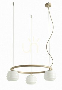 Závěsné svítidlo ALDEX PUFF 3 RING BEIGE – béžové, bílá stínidla small 0