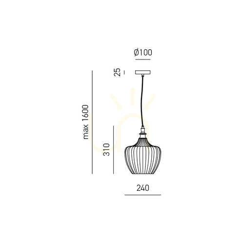 Kontrola CLEOFE S/10 FCLSO10 Závěsné svítidlo Ochra Gea Luce