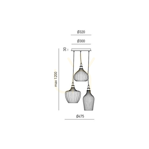 Kontrola Vícebarevné závěsné svítidlo CLEOFE S/3 FCLSM3 od Gea Luce