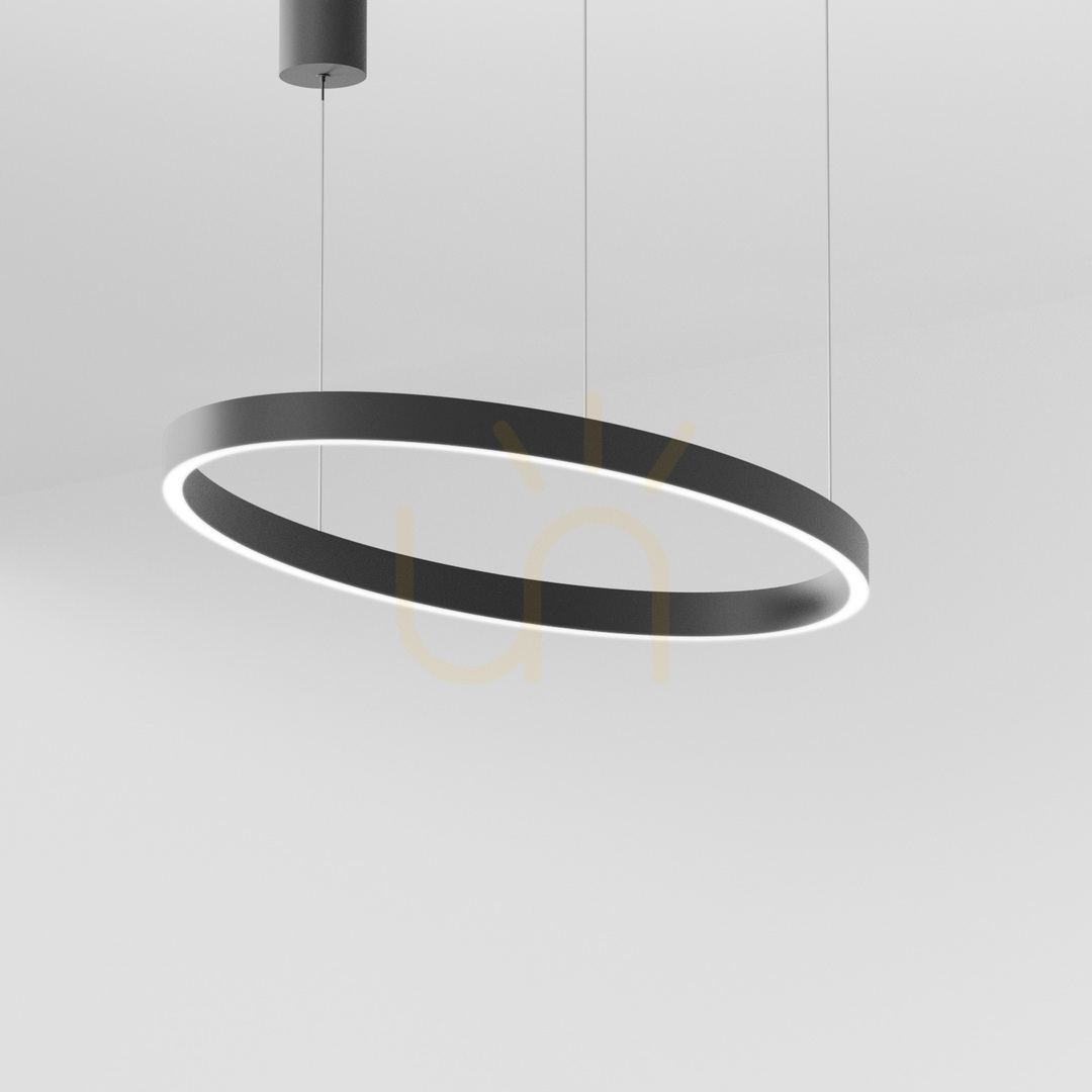 CRISEIDE S/1P OVAL FCRSN8O Čierne závesné svietidlo Gea Luce