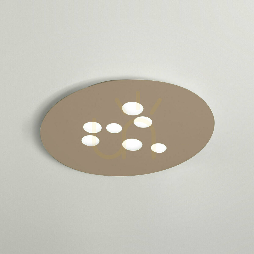 LUNA P/G FLUPT3 Ceiling Light, Gray-Brown, Gea Luce