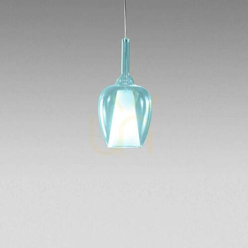 Kontrola Závěsné svítidlo OFELIA S/10 MINI FOFSB10M, průhledná modrá, Gea Luce