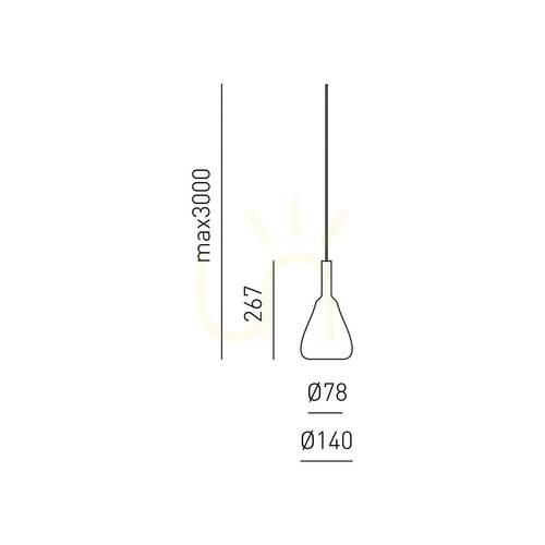 Kontrola Závěsné svítidlo OFELIA S/11 MINI FOFSV11M, průhledně zelené, Gea Luce