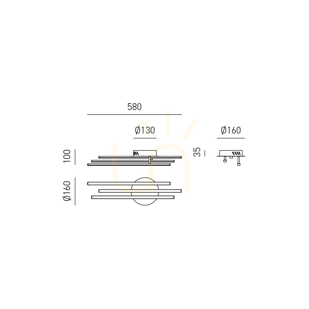 Pohled Stropní svítidlo FTUPN3 od Gea Luce Stropní svítidlo FTUPN3 od Gea Luce