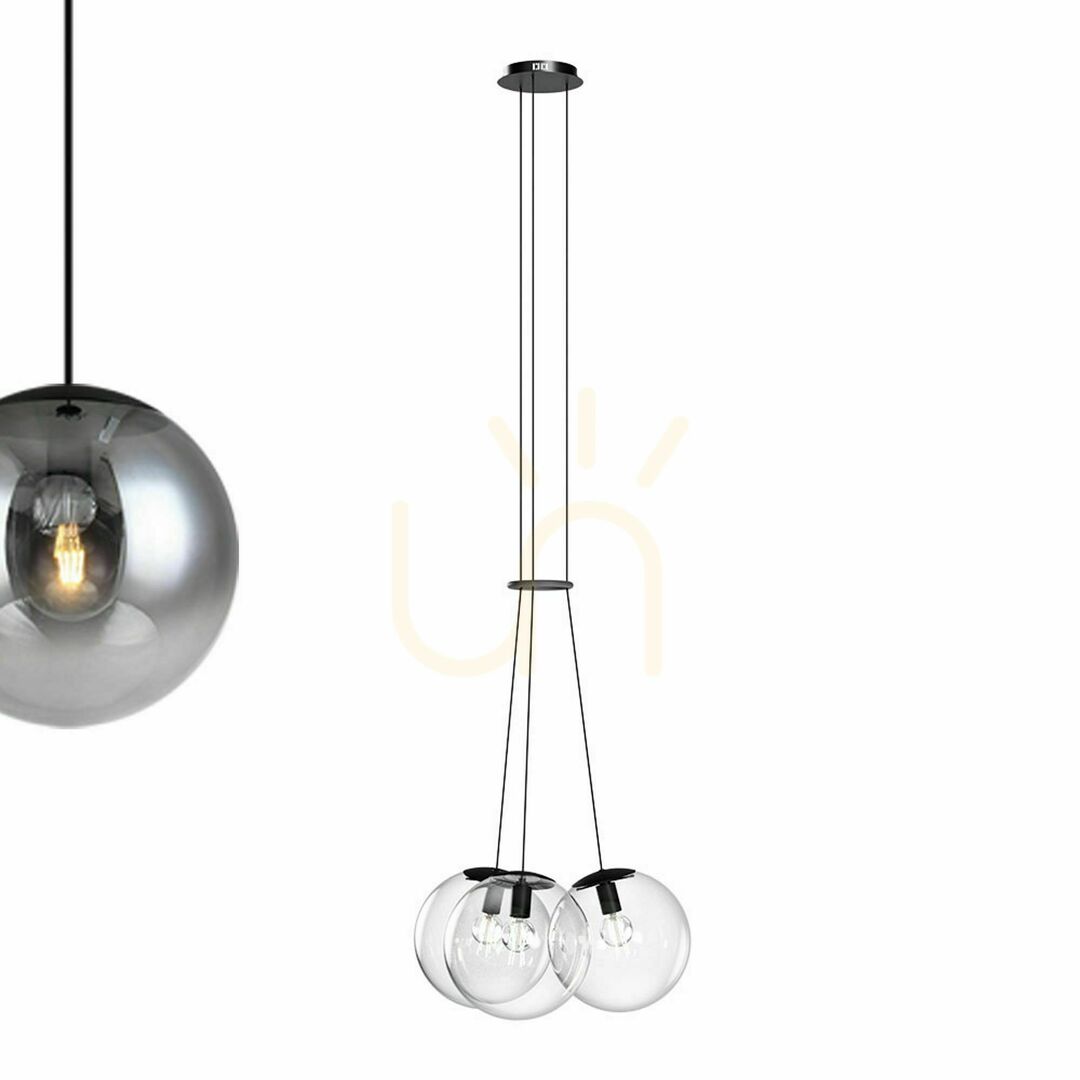Zobrazit Závěsné svítidlo s.luce Orb, 3× E27, kouřové sklo, Ø 20 cm Závěsné svítidlo s.luce Orb, 3× E27, kouřové sklo, Ø 20 cm