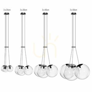 Závěsné svítidlo s.luce Orb, 3× E27, kouřové sklo, Ø 20 cm 6 Závěsné svítidlo s.luce Orb, 3× E27, kouřové sklo, Ø 20 cm small 6
