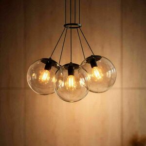 Závěsné svítidlo s.luce Orb, hnědá skleněná koule s motivem hvězdokupy, 3× E27, Ø 40 cm 1 Závěsné svítidlo s.luce Orb, hnědá skleněná koule s motivem hvězdokupy, 3× E27, Ø 40 cm small 1