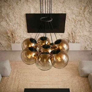 Závěsný lustr s.luce Orb, kouřové sklo, 7× E27, Ø 50 cm small 1