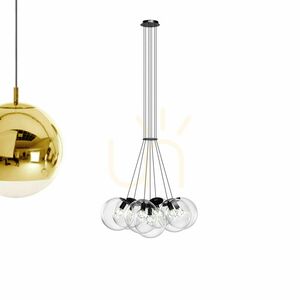 Závěsný lustr s.luce Orb, kouřové sklo, 7× E27, Ø 50 cm small 14
