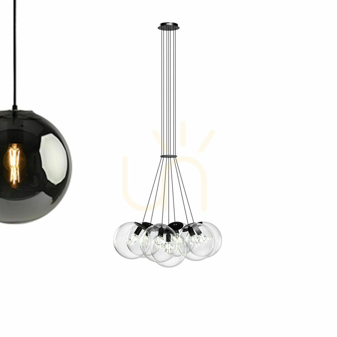 Náhled Skleněný lustr s.luce Orb, měděný, 7× E27 Skleněný lustr s.luce Orb, měděný, 7× E27