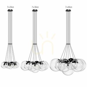Závěsný lustr s.luce Orb, kouřové sklo, 7× E27, průměr 50 cm 7 Závěsný lustr s.luce Orb, kouřové sklo, 7× E27, průměr 50 cm small 7
