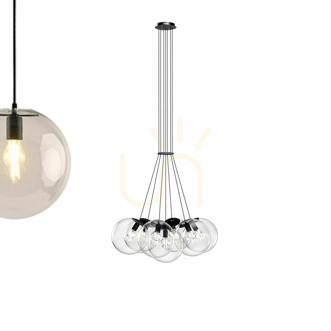 Kontrola Závěsný lustr s.luce Orb, 7× E27, hnědé sklo, průměr 50 cm Závěsný lustr s.luce Orb, 7× E27, hnědé sklo, průměr 50 cm