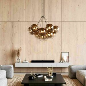 Závěsný lustr s.luce Orb, 7× E27, hnědé sklo, průměr 50 cm 2 Závěsný lustr s.luce Orb, 7× E27, hnědé sklo, průměr 50 cm small 2