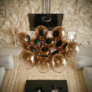 Závěsný lustr s.luce Orb Cluster, zlatý, skleněné koule, 13× E27 4 Závěsný lustr s.luce Orb Cluster, zlatý, skleněné koule, 13× E27 small 4