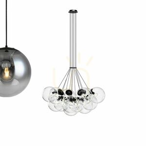 Závěsný lustr s.luce Orb Cluster, měděný, skleněné koule, 13× E27 small 12