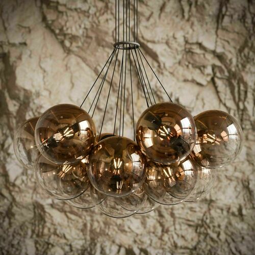 Kontrola Závěsný lustr s.luce Orb Cluster, čiré sklo, 13× E27, Ø 40 cm