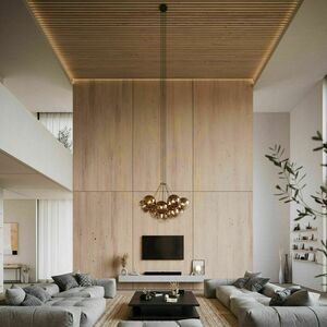Závěsný lustr s.luce Orb Cluster s 13 skleněnými koulemi, měděný, 13× E27 small 2